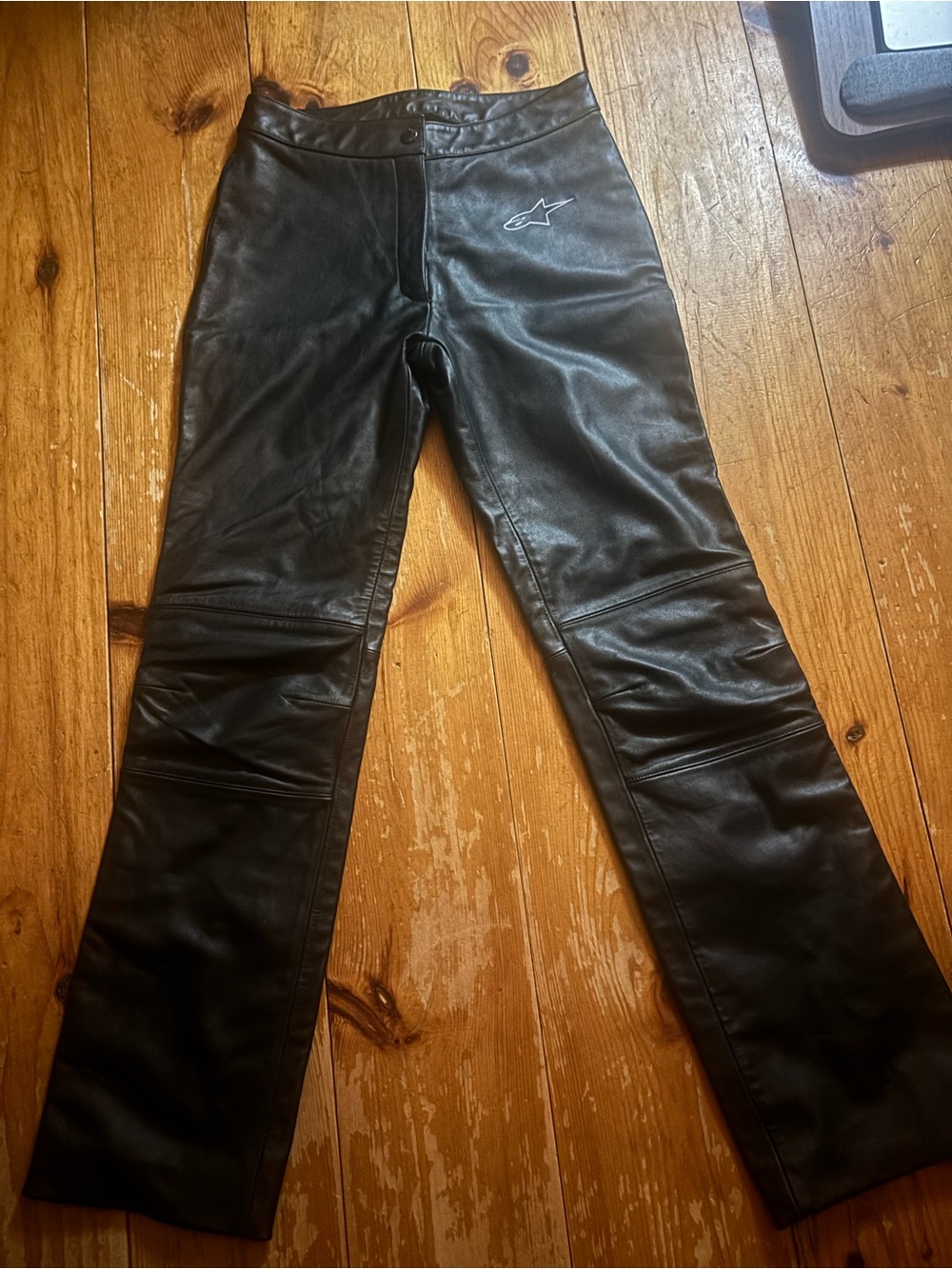Alpinestars Women's Black Leather Flare Motorcycle Jeans